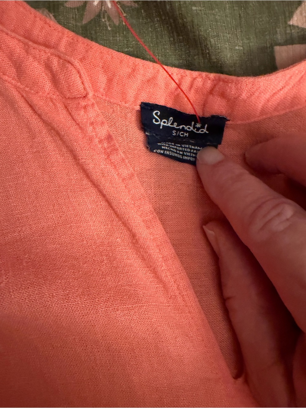 Splendid Coral Notch-Neck Cap Sleeve Blouse - Picture 7 of 8